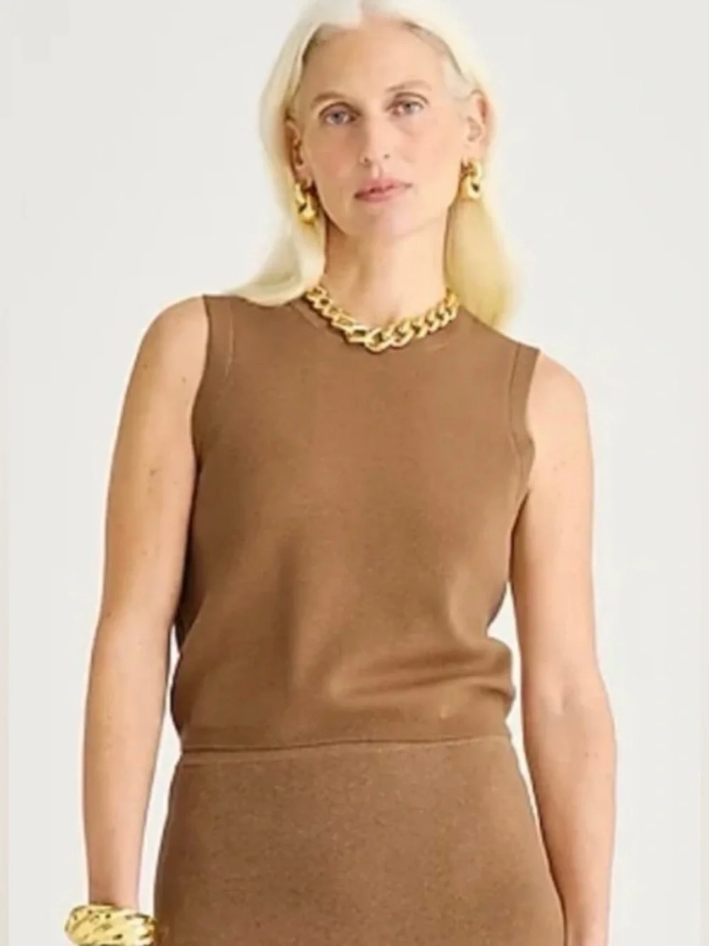 J.Crew Sweater shell in TENCEL™ lyocell blend in camel
